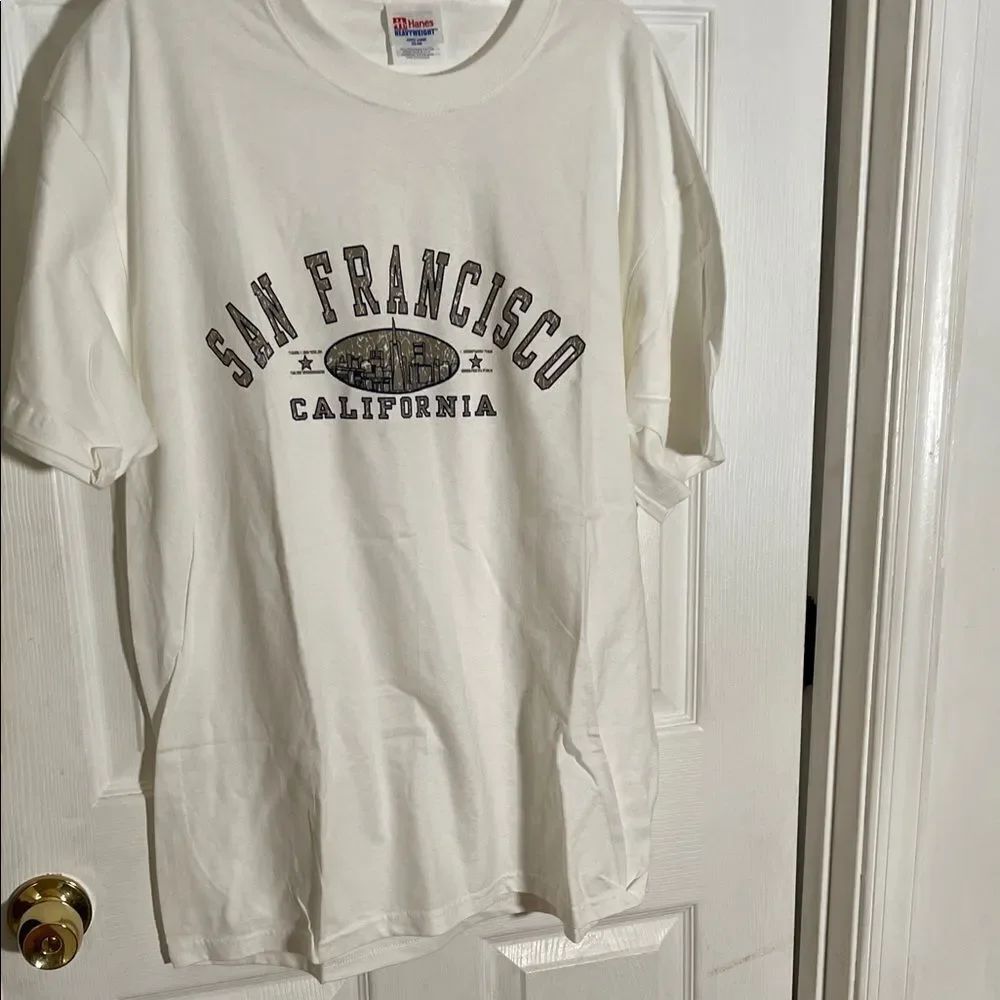 Hanes Vintage White Golden Gate Bridge San Francisco California Tee NWOT
